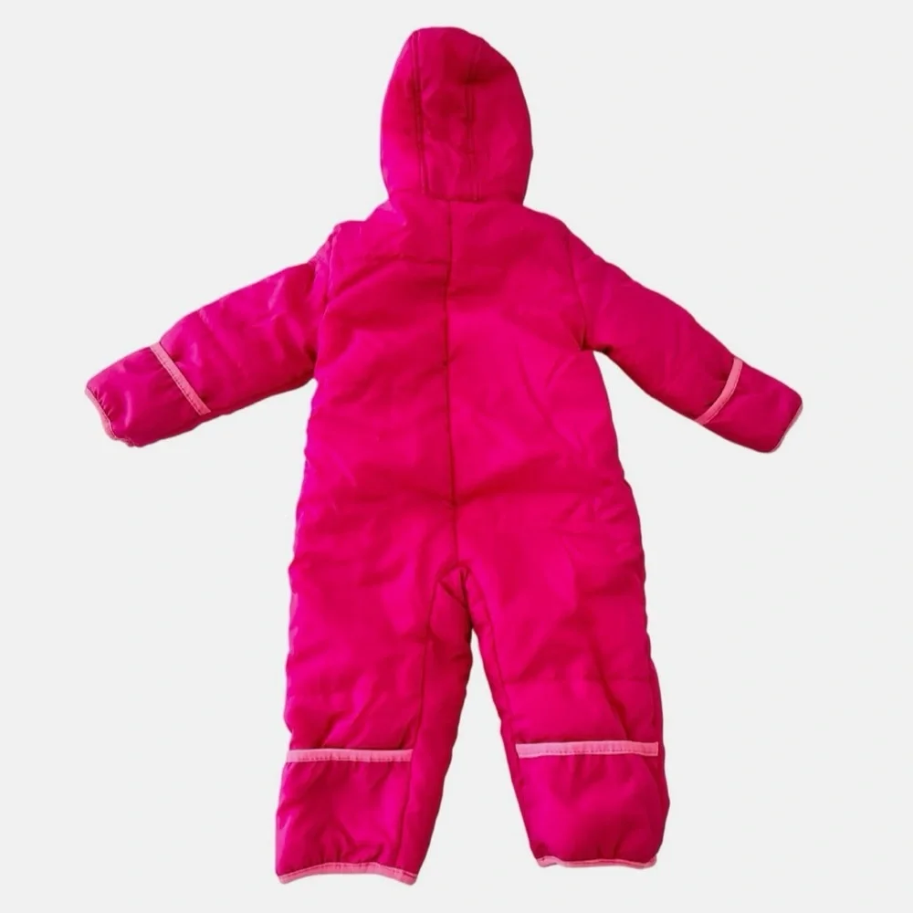 Pink Platinum Baby Girls One Piece Fleece Snowsuit in Pink - Size 12-18 Months - Picture 6 of 8